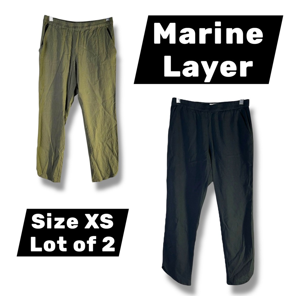 Marine Layer Womens Sz XS Lot of 2 Allison Dolphin Hem Pants Casual Lightweight